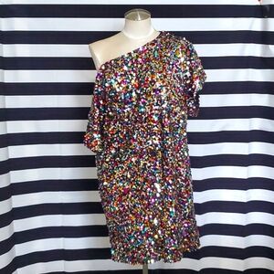 Vine & Love Multicolor Sequin Shirt Dress